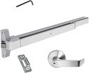 MOURIXA Push Bar Panic Exit Device, Panic Bars for exit Doors with Exterior Lever, Silver