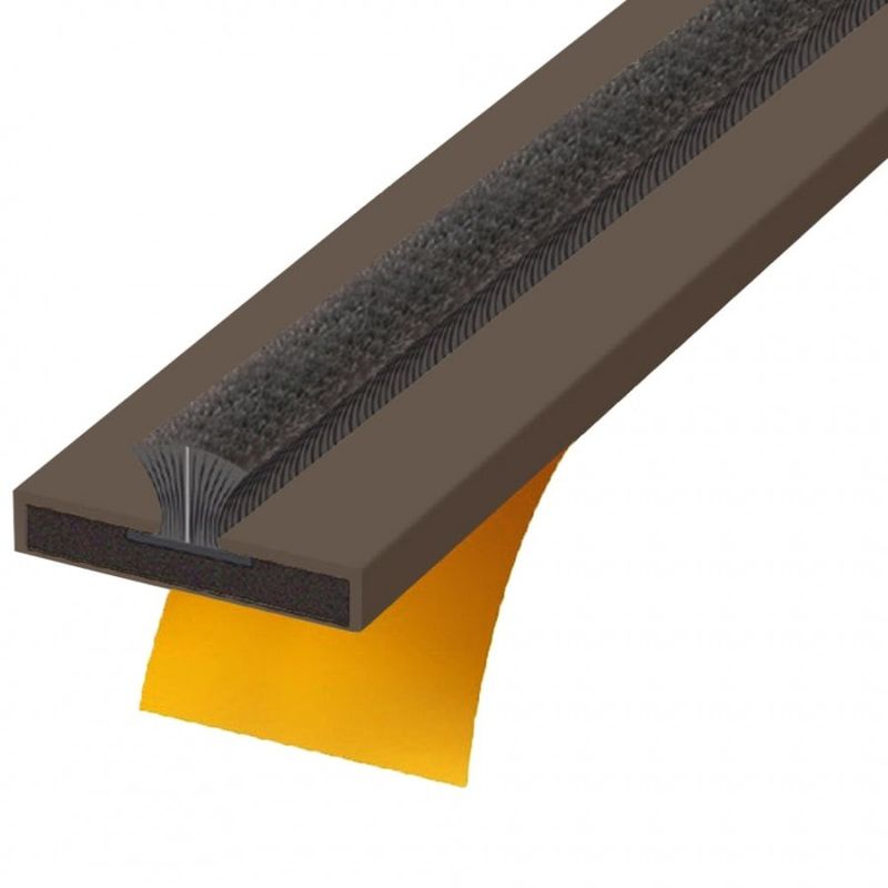 HALSPAN Fire Seal 38mm Wide x 4mm Thik x 2100mm Long with Adhesive Backing and Black Brush For Back Filled Steel Frame, Help to contain the fire in one Compartment and Prevent it from Spreading to Another